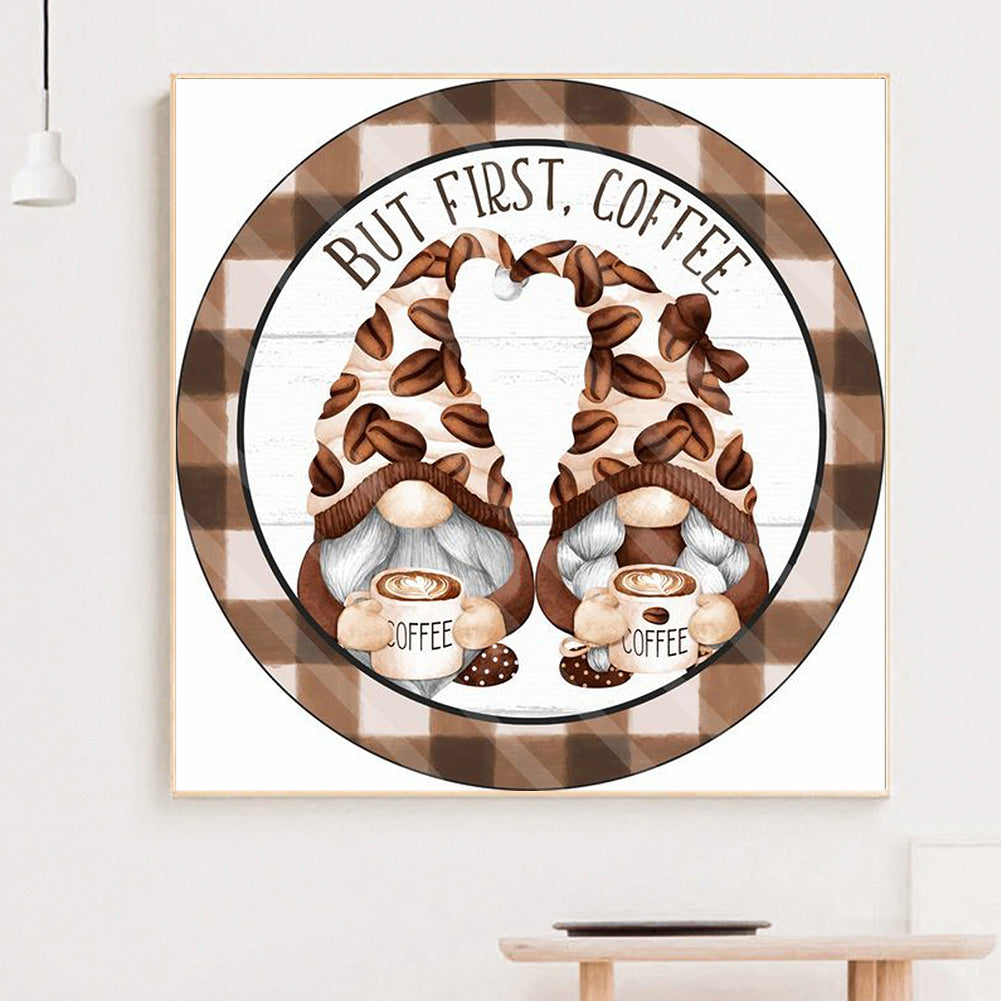 Coffee Gnome - Full Round Drill Diamond Painting 40*40CM