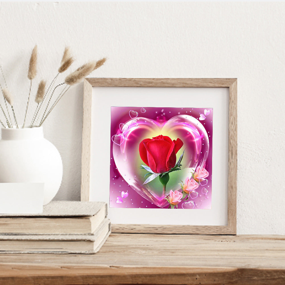 Heart Rose - Full Round Drill Diamond Painting 30*30CM