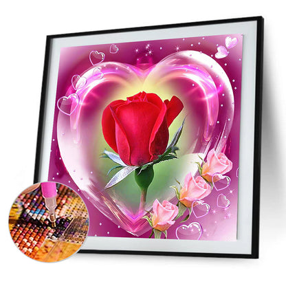 Heart Rose - Full Round Drill Diamond Painting 30*30CM