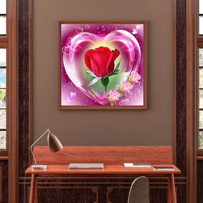 Heart Rose - Full Round Drill Diamond Painting 30*30CM