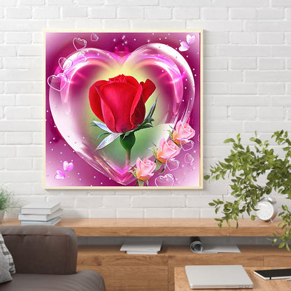 Heart Rose - Full Round Drill Diamond Painting 30*30CM