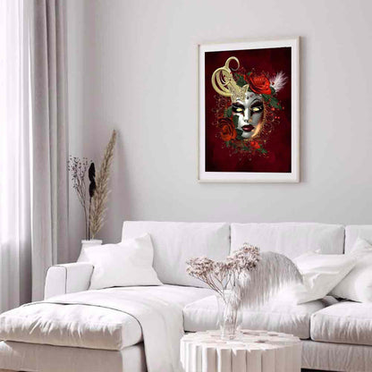 Flower Mask - Full Round Drill Diamond Painting 30*40CM