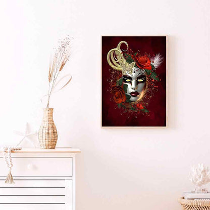 Flower Mask - Full Round Drill Diamond Painting 30*40CM