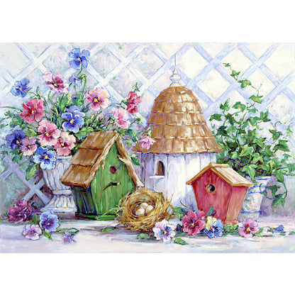 Bird House - Full Round Drill Diamond Painting 40*30CM