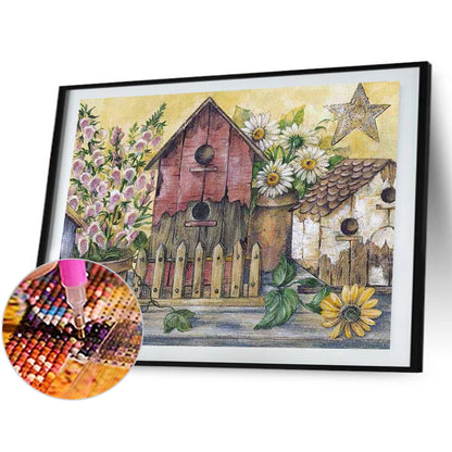 Bird House - Full Round Drill Diamond Painting 40*30CM