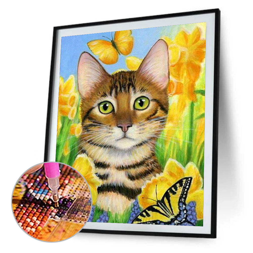 Cat - Full Square Drill Diamond Painting 30*40CM