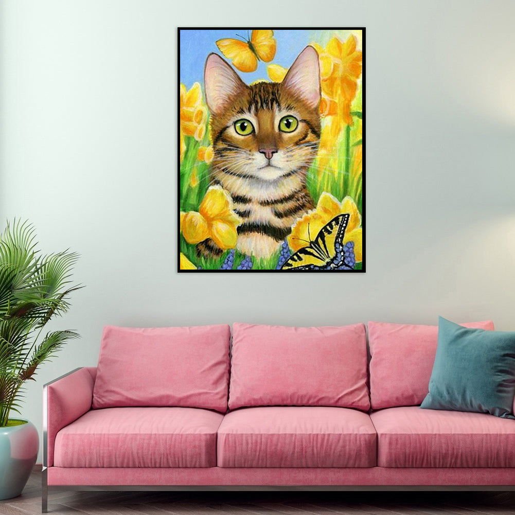 Cat - Full Square Drill Diamond Painting 30*40CM