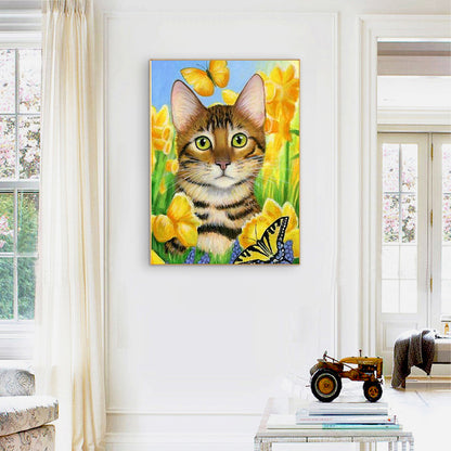 Cat - Full Square Drill Diamond Painting 30*40CM