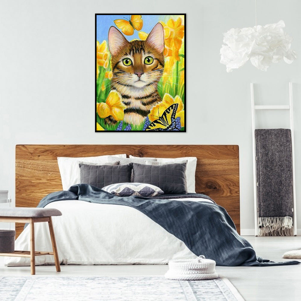 Cat - Full Square Drill Diamond Painting 30*40CM