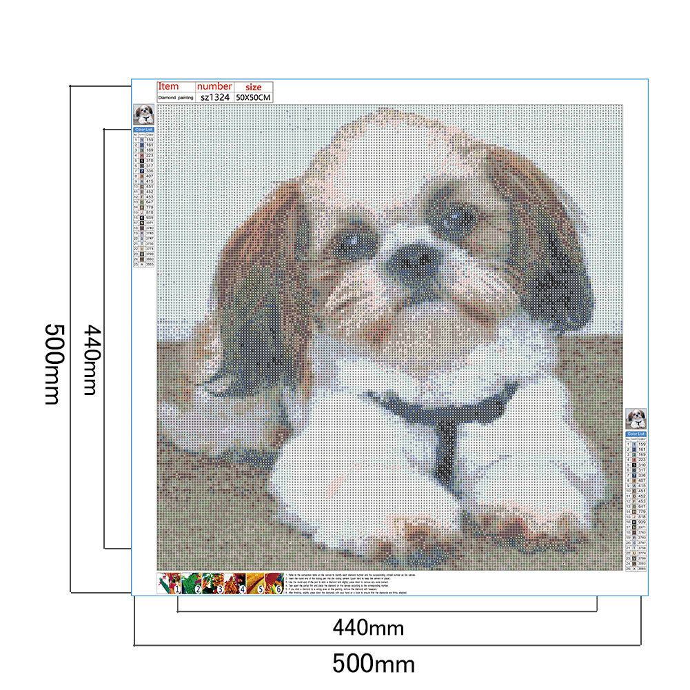 Puppy - Full Square Drill Diamond Painting 50*50CM