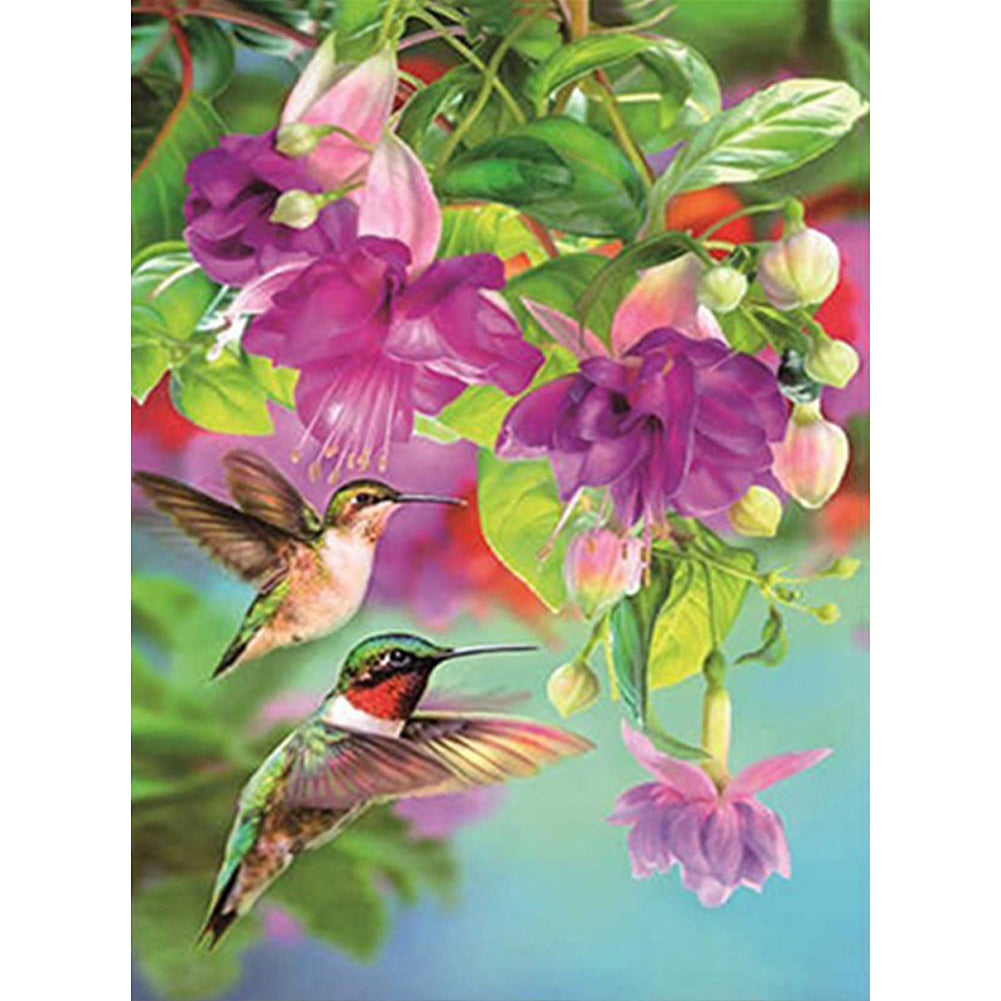 Bird Flower - Full Round Drill Diamond Painting 30*40CM