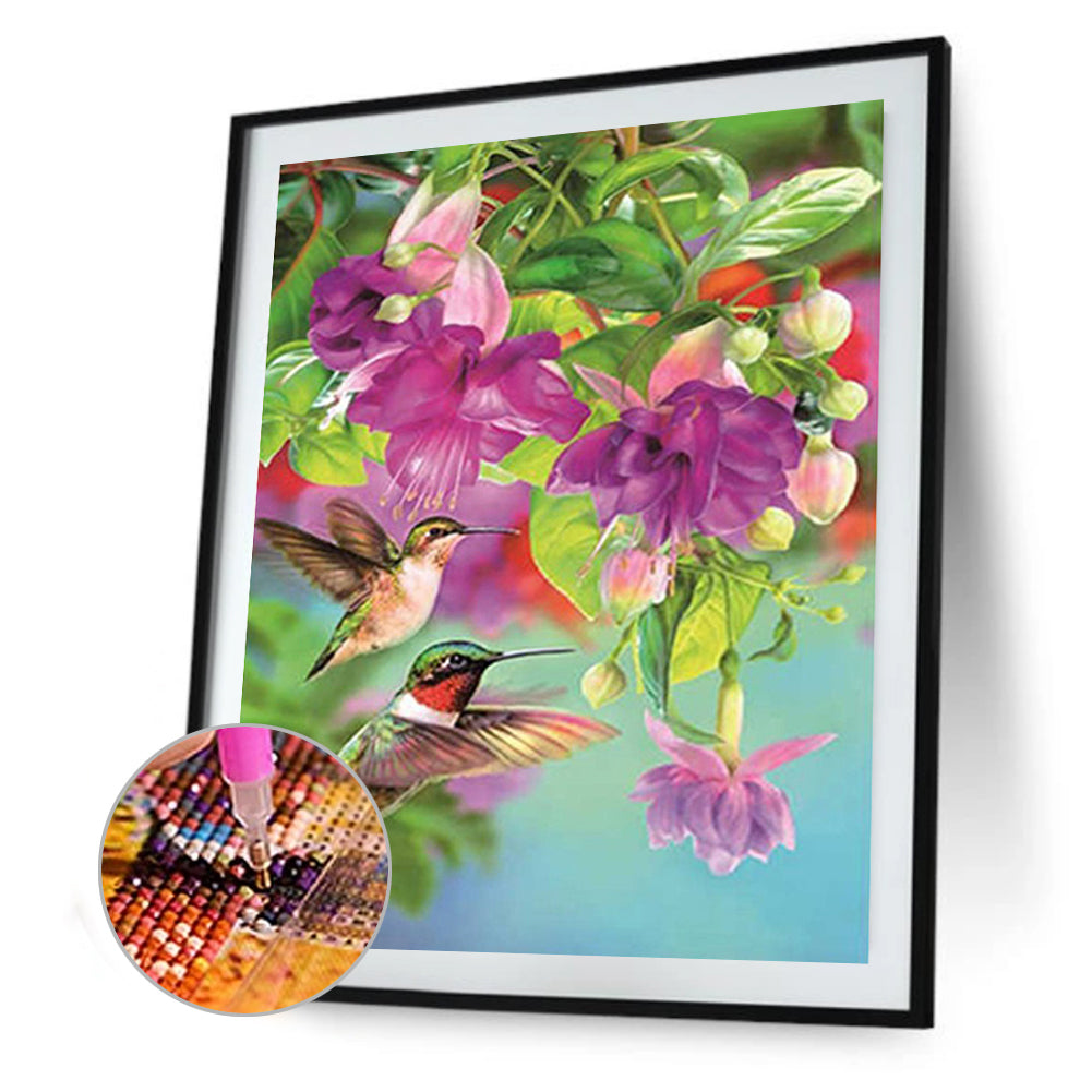 Bird Flower - Full Round Drill Diamond Painting 30*40CM