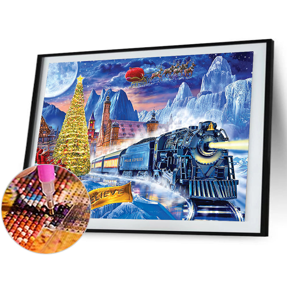 Christmas Train - Full Round Drill Diamond Painting 50*40CM