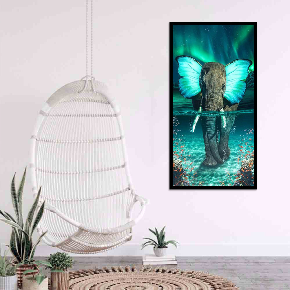 Butterfly Elephant - Full Round/Square Drill Diamond Painting 40*70CM