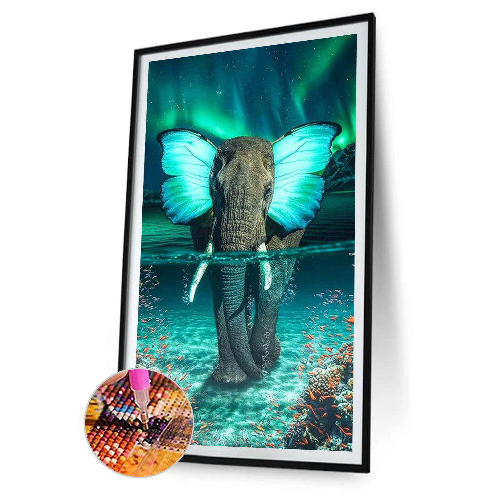 Butterfly Elephant - Full Round/Square Drill Diamond Painting 40*70CM