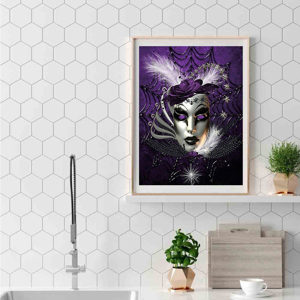 Mask Women - Full Round Drill Diamond Painting 30*40CM