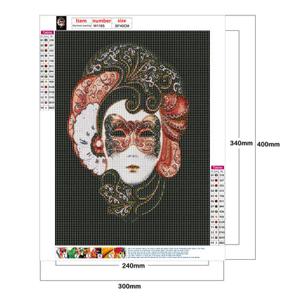 Mask Women - Full Round Drill Diamond Painting 30*40CM