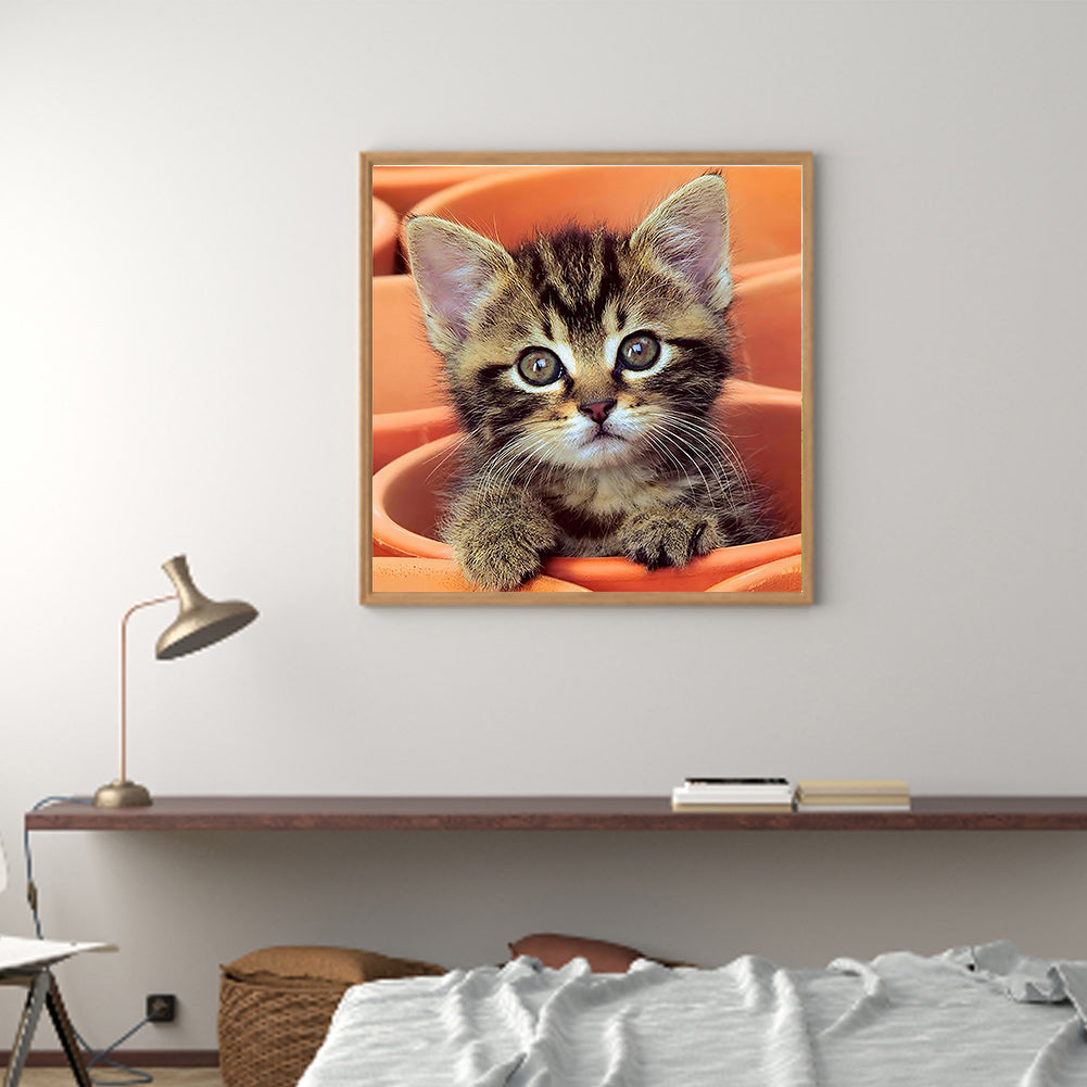 Cute Cat - Full Round Drill Diamond Painting 30*30CM