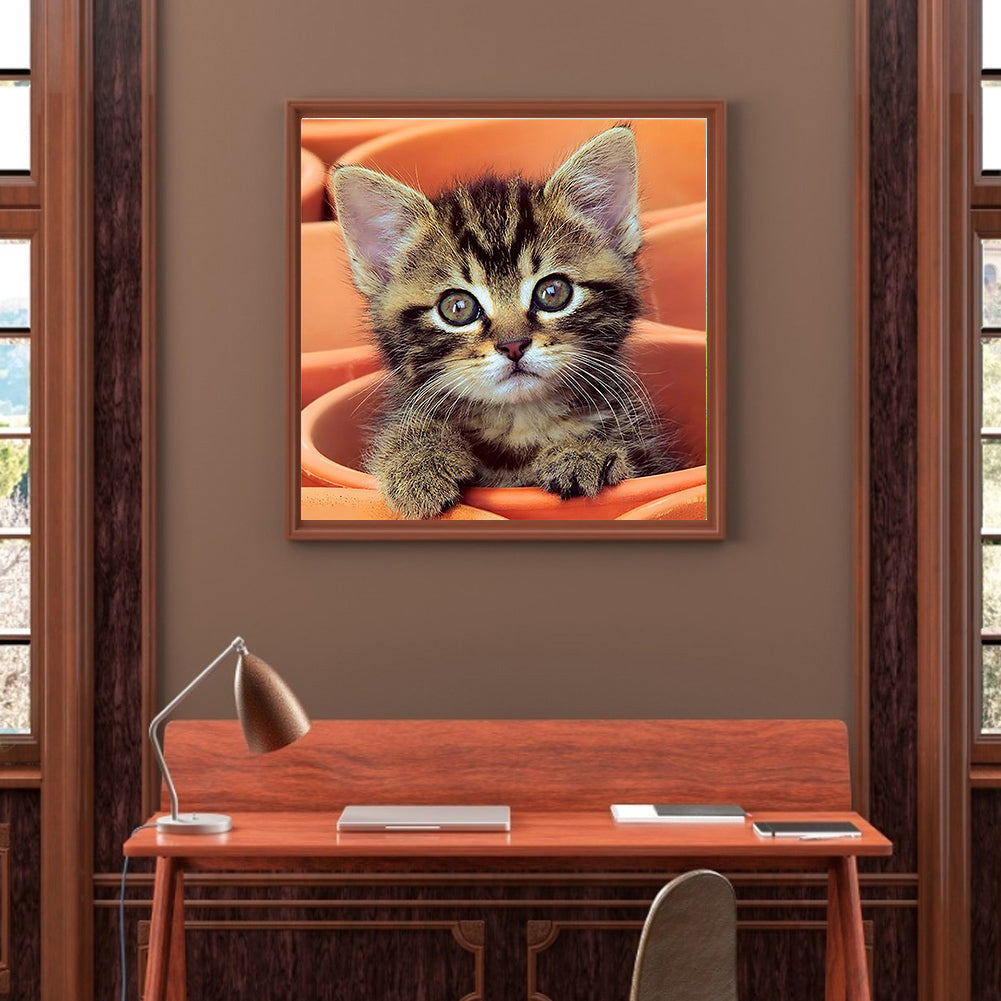 Cute Cat - Full Round Drill Diamond Painting 30*30CM