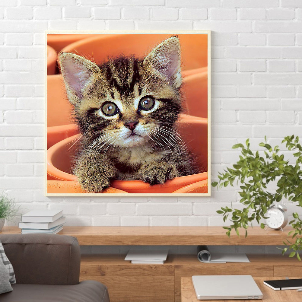 Cute Cat - Full Round Drill Diamond Painting 30*30CM