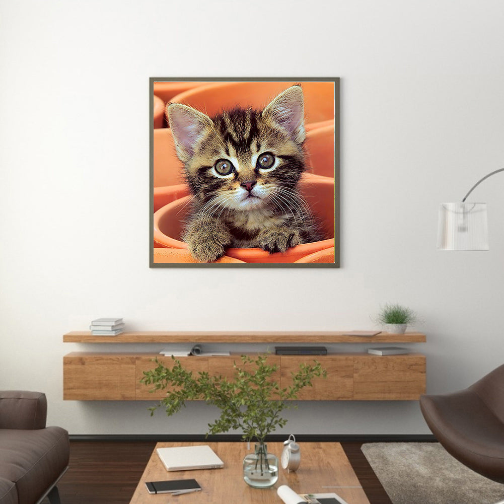 Cute Cat - Full Round Drill Diamond Painting 30*30CM