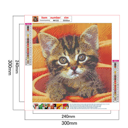 Cute Cat - Full Round Drill Diamond Painting 30*30CM