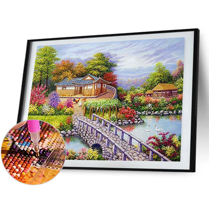 Water Bridge - Full Round Drill Diamond Painting 40*30CM