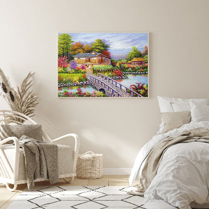 Water Bridge - Full Round Drill Diamond Painting 40*30CM