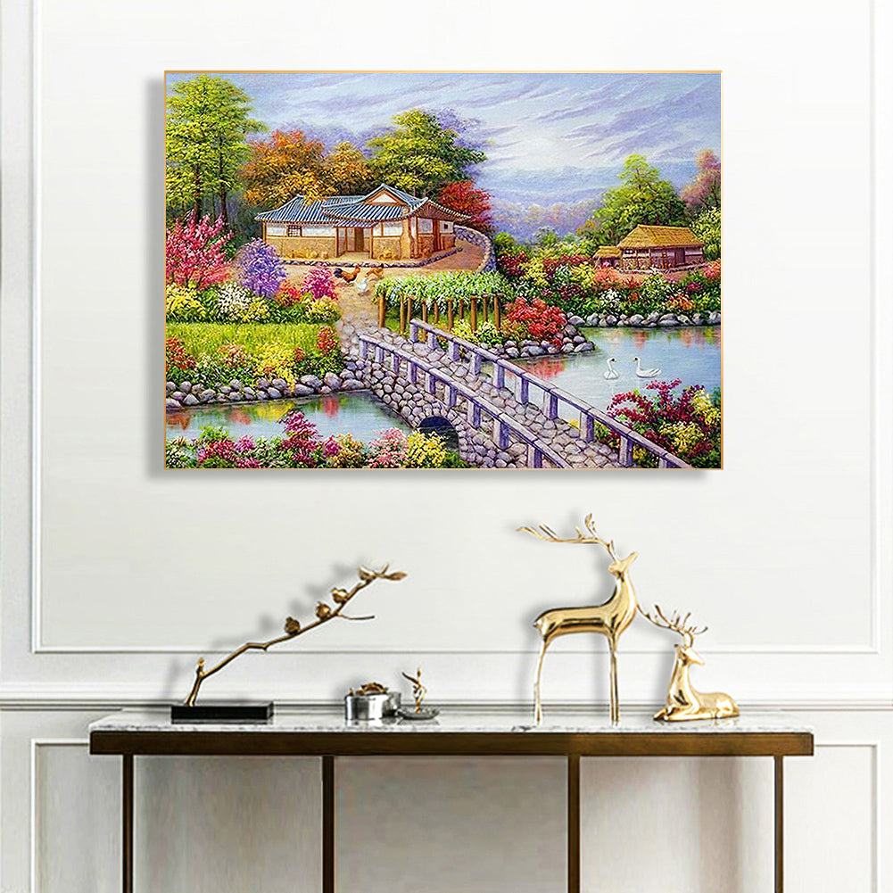 Water Bridge - Full Round Drill Diamond Painting 40*30CM