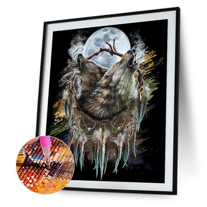 Native Wolf - Full Round Drill Diamond Painting 50*60CM