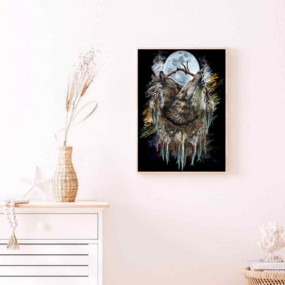 Native Wolf - Full Round Drill Diamond Painting 50*60CM