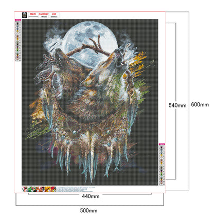 Native Wolf - Full Round Drill Diamond Painting 50*60CM