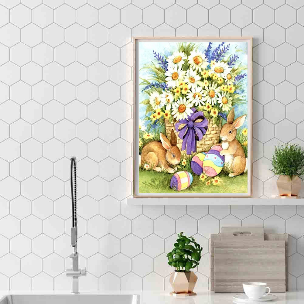 Easter Rabbit - Full Round Drill Diamond Painting 30*40CM