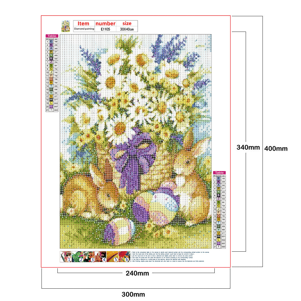 Easter Rabbit - Full Round Drill Diamond Painting 30*40CM