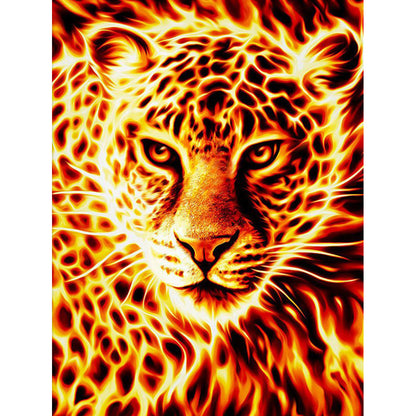 Flame Tiger - Full Round Drill Diamond Painting 30*40CM