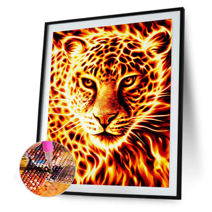 Flame Tiger - Full Round Drill Diamond Painting 30*40CM