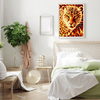 Flame Tiger - Full Round Drill Diamond Painting 30*40CM