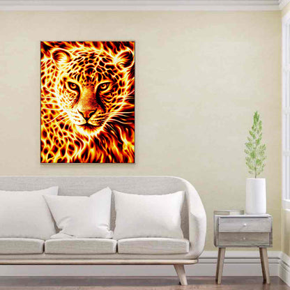 Flame Tiger - Full Round Drill Diamond Painting 30*40CM