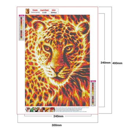 Flame Tiger - Full Round Drill Diamond Painting 30*40CM