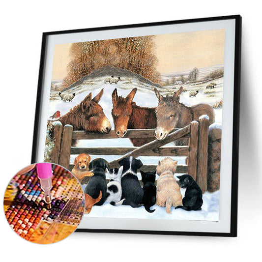 Lovely Animals - Full Round Drill Diamond Painting 30*30CM