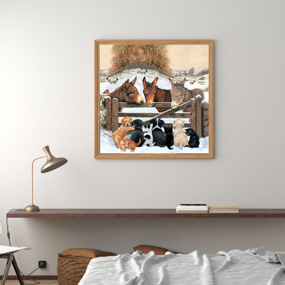 Lovely Animals - Full Round Drill Diamond Painting 30*30CM