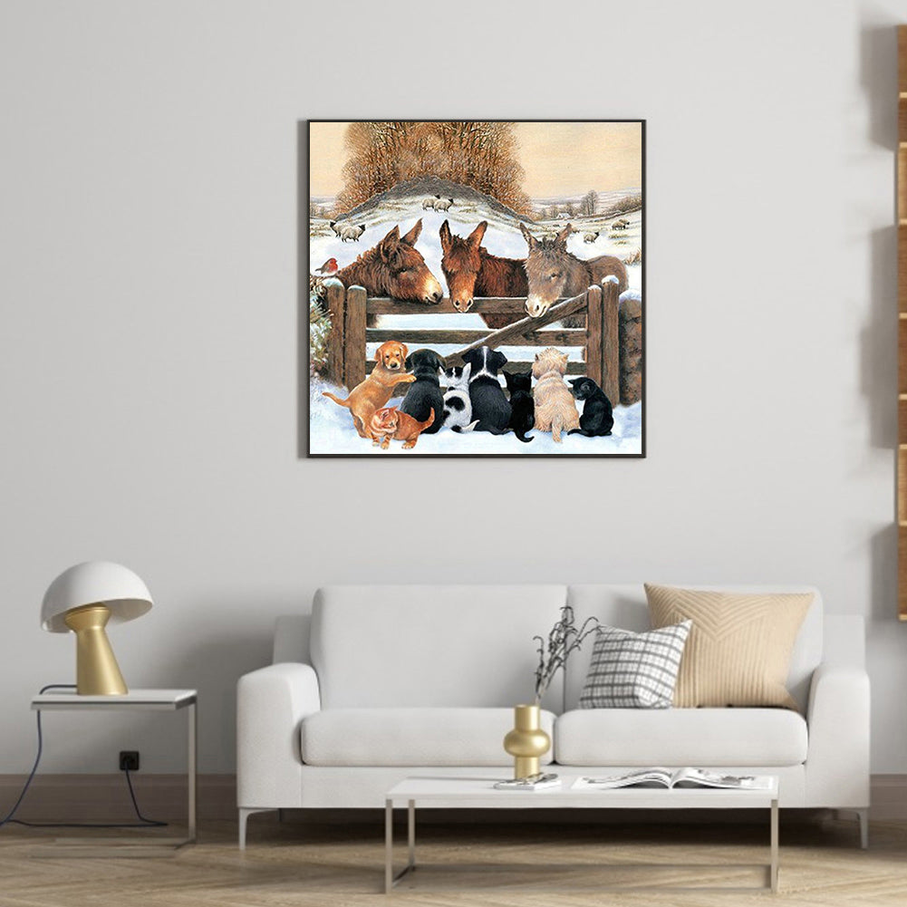 Lovely Animals - Full Round Drill Diamond Painting 30*30CM