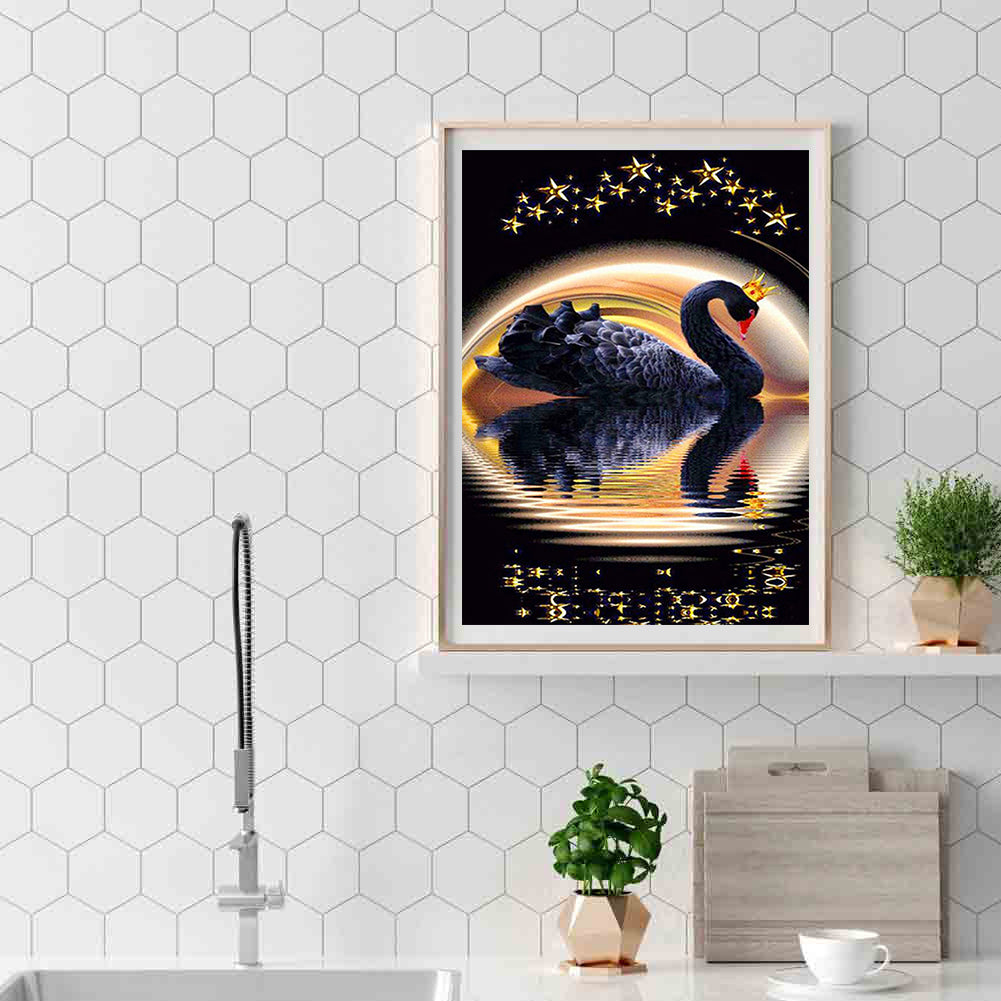 Black Swan - Full Round Drill Diamond Painting 30*40CM