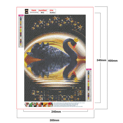 Black Swan - Full Round Drill Diamond Painting 30*40CM
