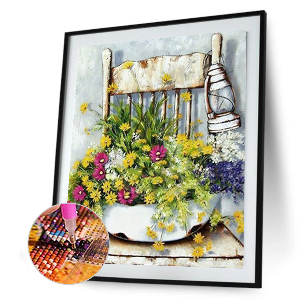 Flowers Light - Full Square Drill Diamond Painting 30*40CM