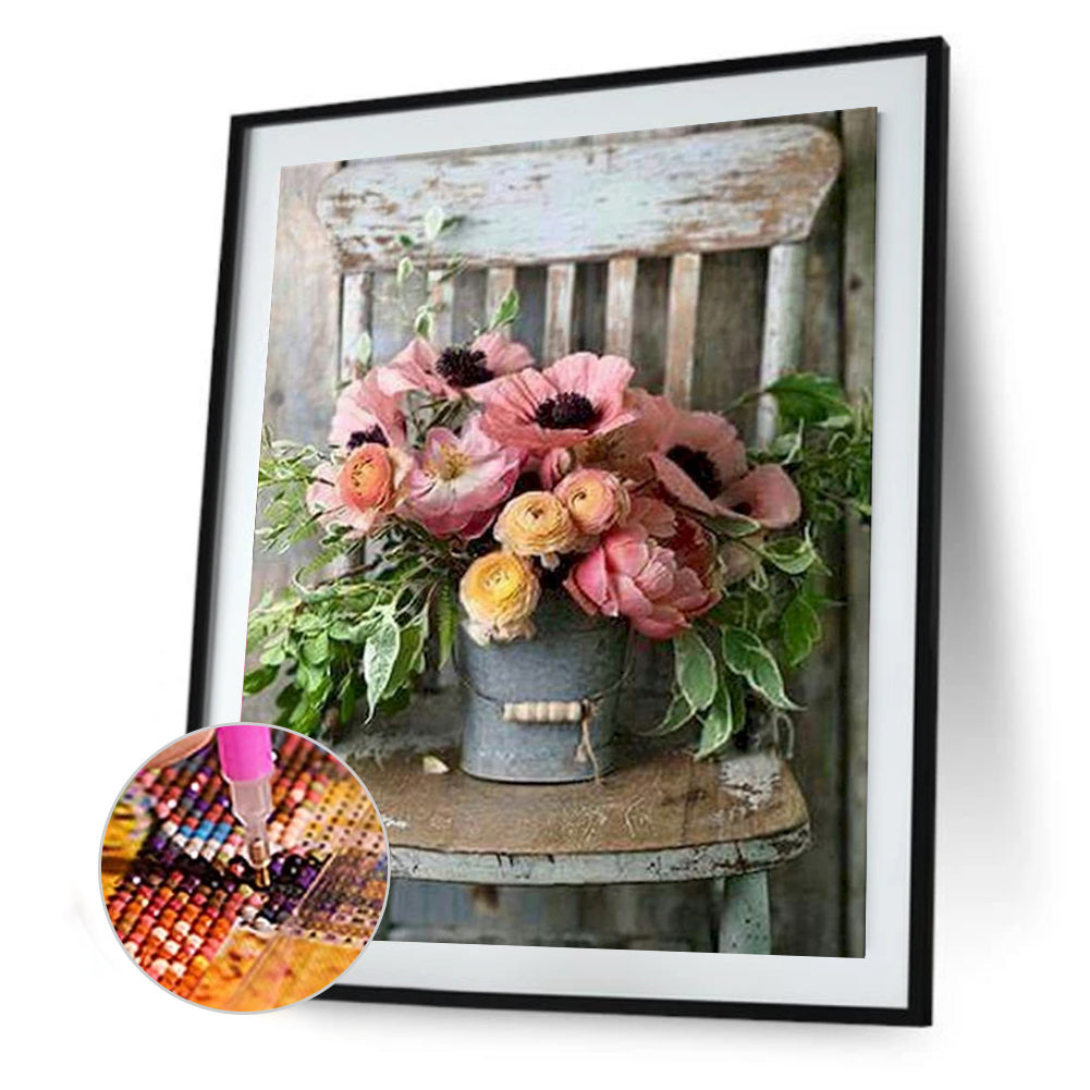 Flowers Vase - Full Square Drill Diamond Painting 40*50CM