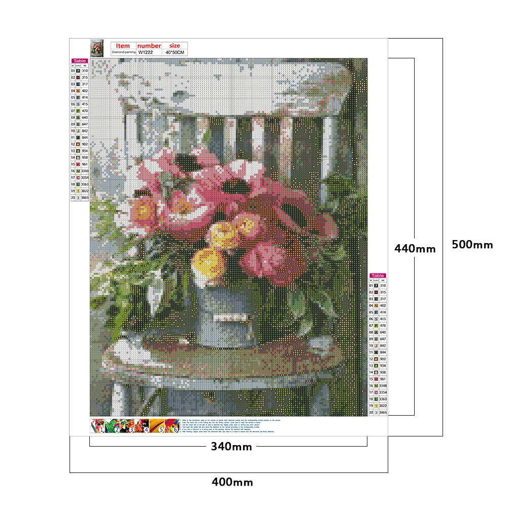 Flowers Vase - Full Square Drill Diamond Painting 40*50CM