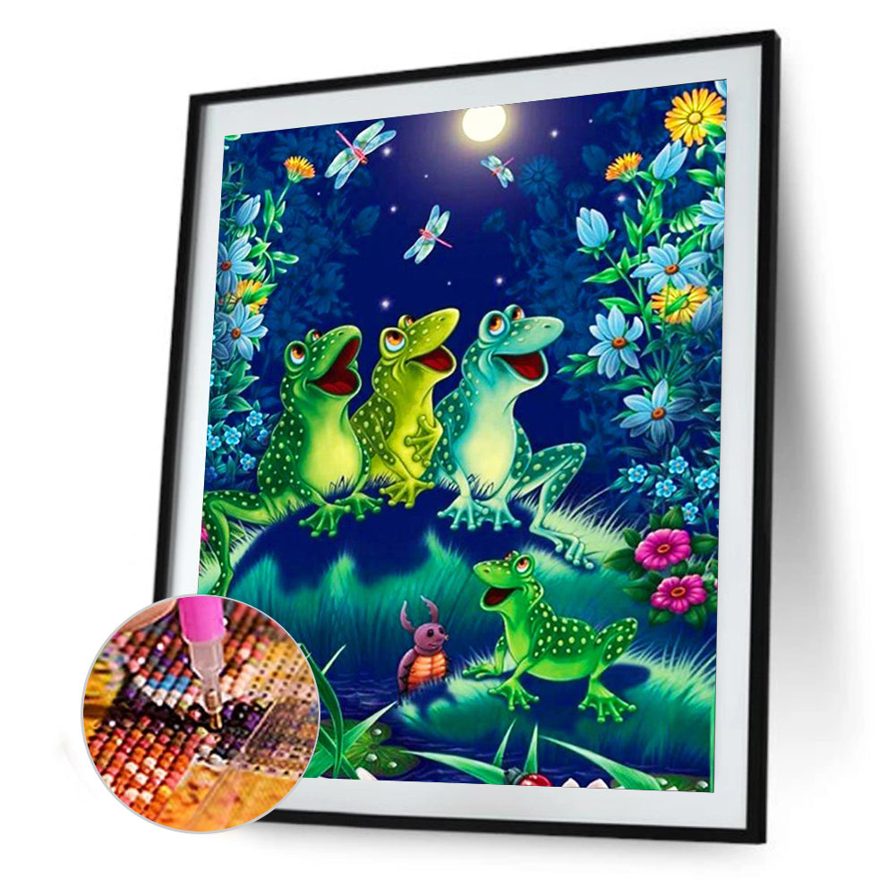 Flowers Frog - Full Round Drill Diamond Painting 30*40CM