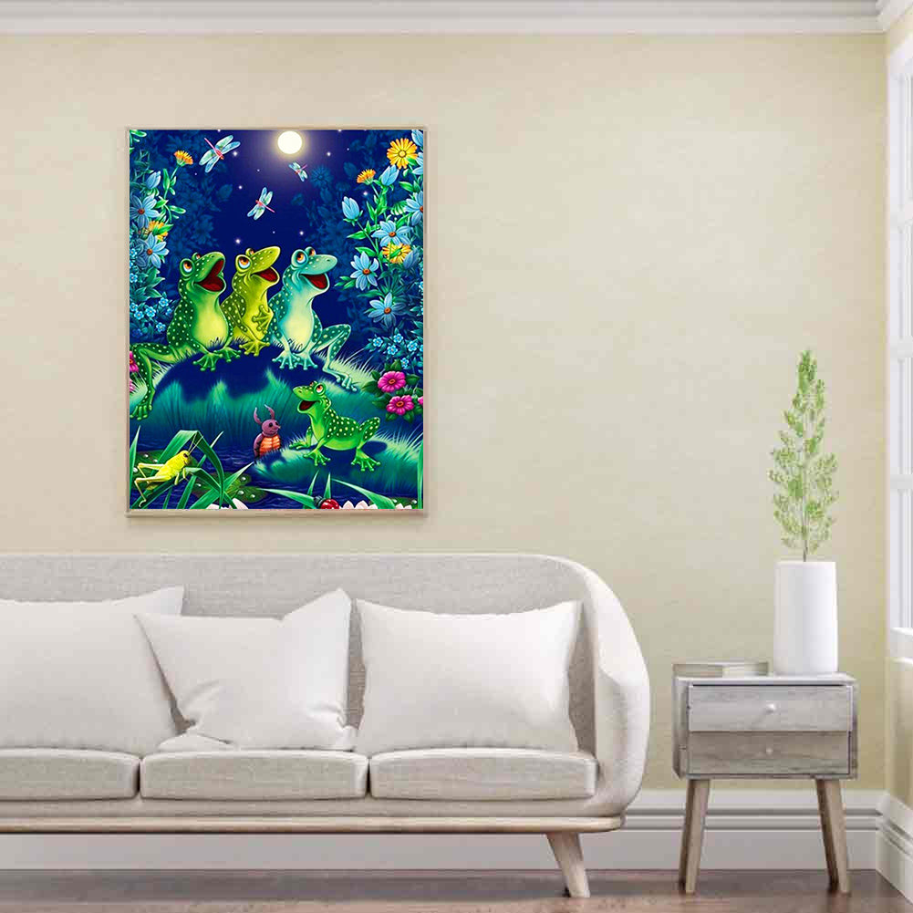 Flowers Frog - Full Round Drill Diamond Painting 30*40CM