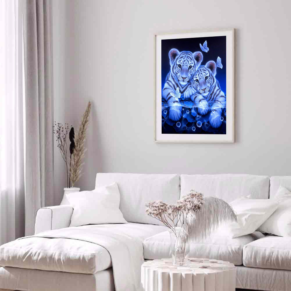 Snuggling Tiger - Full Round Drill Diamond Painting 30*40CM